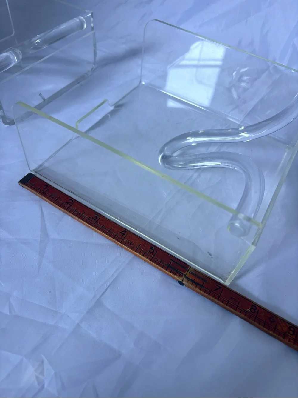 Vintage Mid-Century Modern Clear Acrylic Napkin Holder Set